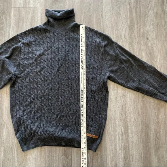 Joseph Abboud Gray Wool Blend Turtleneck Men’s. Sweater with elbow pads XL - Picture 10 of 13